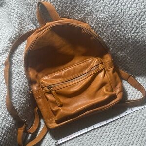 Tan Leather Backpack